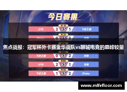 焦点战报：冠军杯外卡赛金华战队vs聊城电竞的巅峰较量